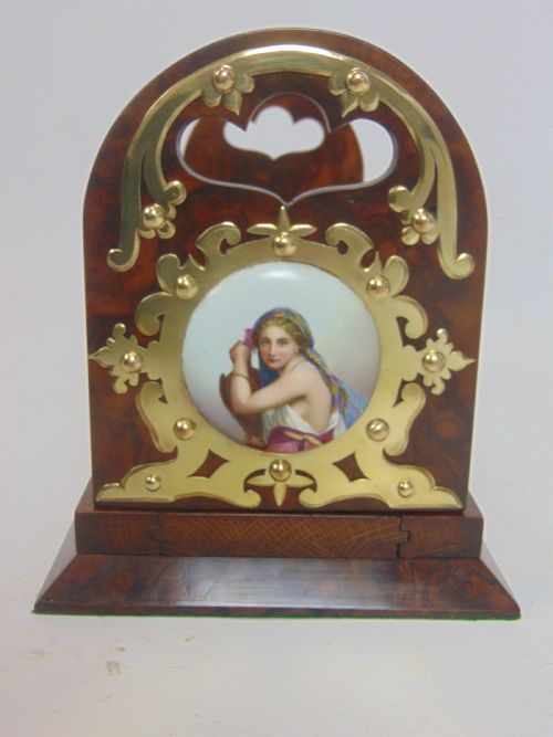 ANTIQUE BOOK SLIDE WITH FINE PORCELAIN PLAQUES - ADDITIONAL PHOTO 4
