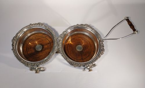 VICTORIAN SILVER PLATED WINE BOTTLE COASTER ELEGANT ANTIQUE DINING TABLE CENTREPIECE - ADDITIONAL PHOTO 4