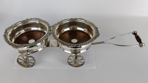 VICTORIAN SILVER PLATED WINE BOTTLE COASTER ELEGANT ANTIQUE DINING TABLE CENTREPIECE - ADDITIONAL PHOTO 13