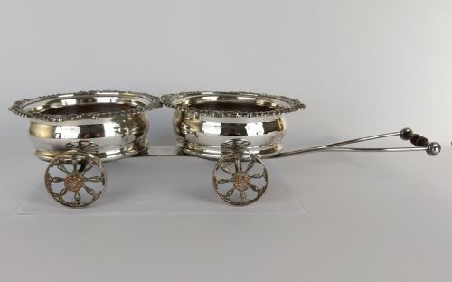 VICTORIAN SILVER PLATED WINE BOTTLE COASTER ELEGANT ANTIQUE DINING TABLE CENTREPIECE - ADDITIONAL PHOTO 18