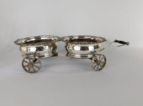 VICTORIAN SILVER PLATED WINE BOTTLE COASTER ELEGANT ANTIQUE DINING TABLE CENTREPIECE - ADDITIONAL PHOTO 28