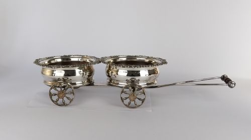 VICTORIAN SILVER PLATED WINE BOTTLE COASTER ELEGANT ANTIQUE DINING TABLE CENTREPIECE - ADDITIONAL PHOTO 29