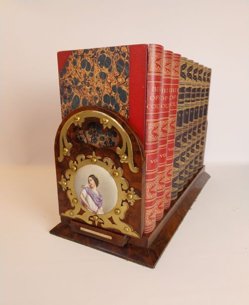 ANTIQUE BOOK SLIDE WITH FINE PORCELAIN PLAQUES - ADDITIONAL PHOTO 8