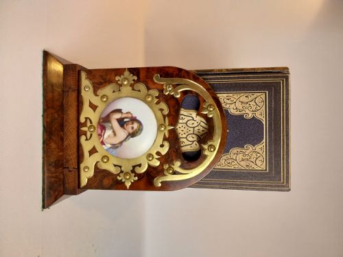 ANTIQUE BOOK SLIDE WITH FINE PORCELAIN PLAQUES - ADDITIONAL PHOTO 12