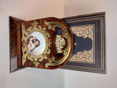ANTIQUE BOOK SLIDE WITH FINE PORCELAIN PLAQUES - ADDITIONAL PHOTO 13