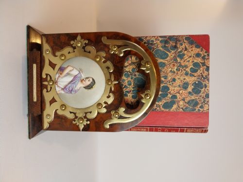 ANTIQUE BOOK SLIDE WITH FINE PORCELAIN PLAQUES - ADDITIONAL PHOTO 14