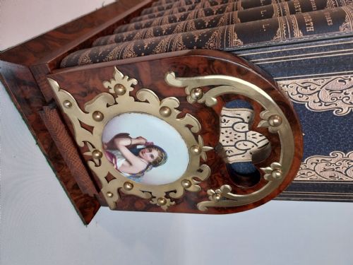 ANTIQUE BOOK SLIDE WITH FINE PORCELAIN PLAQUES - ADDITIONAL PHOTO 16