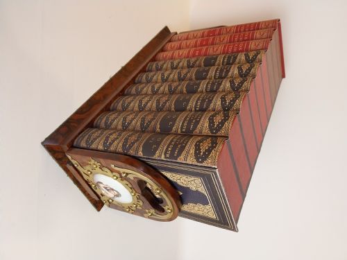 ANTIQUE BOOK SLIDE WITH FINE PORCELAIN PLAQUES - ADDITIONAL PHOTO 11