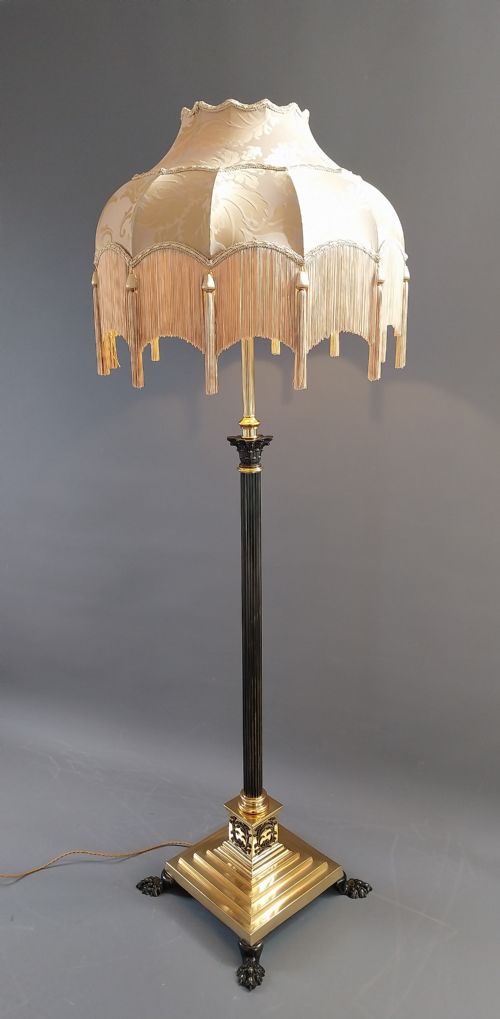 ANTIQUE GILT BRONZE FLOOR STANDARD LAMP - ADDITIONAL PHOTO 1