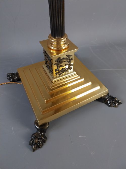 ANTIQUE GILT BRONZE FLOOR STANDARD LAMP - ADDITIONAL PHOTO 4