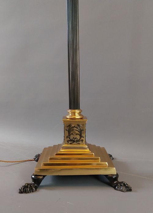 ANTIQUE GILT BRONZE FLOOR STANDARD LAMP - ADDITIONAL PHOTO 6