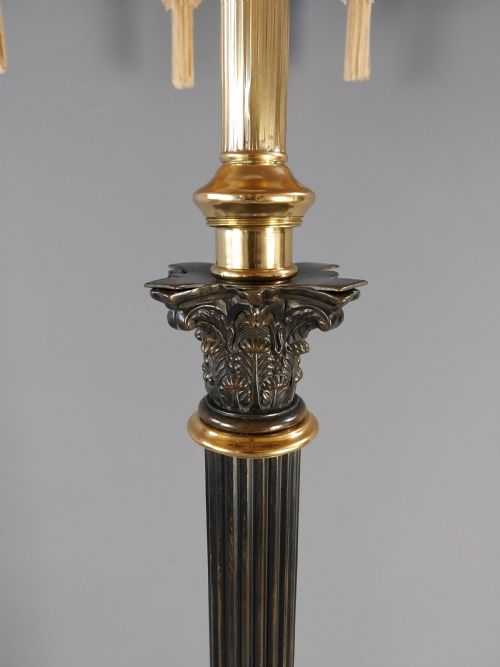 ANTIQUE GILT BRONZE FLOOR STANDARD LAMP - ADDITIONAL PHOTO 8