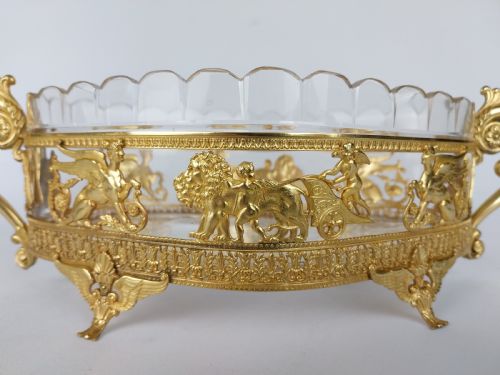GILT BRONZE CUT GLASS JARDINIERE - ADDITIONAL PHOTO 3