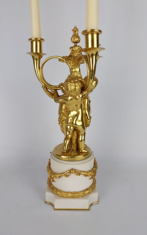 fig 2. Gilt Bronze Cherub Candlestick Table Centre