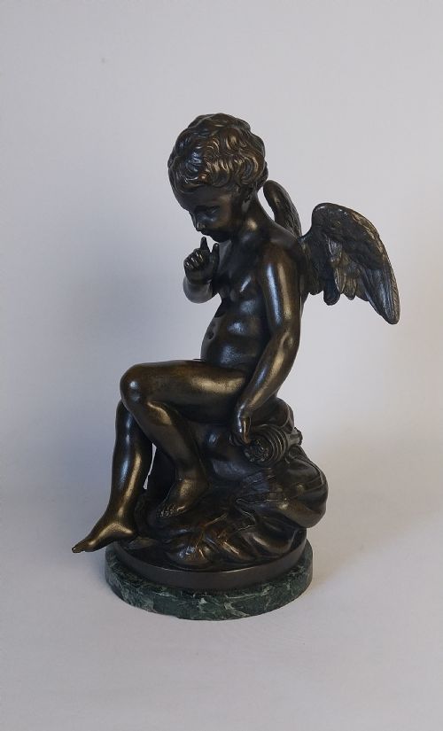 Exquisite 19th Century Bronze Cupid Sculpture