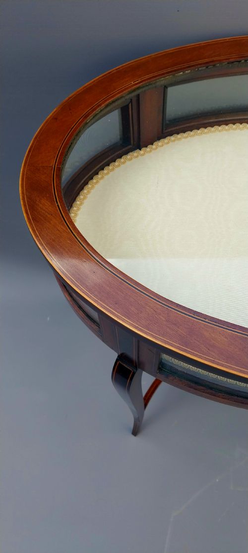 EDWARDIAN MAHOGANY INLAID BIJOUTERIE DISPLAY TABLE - ADDITIONAL PHOTO 5
