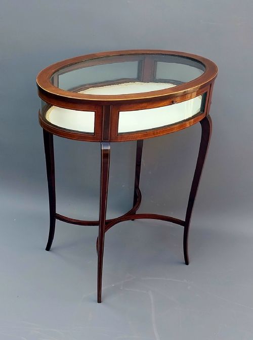 EDWARDIAN MAHOGANY INLAID BIJOUTERIE DISPLAY TABLE - ADDITIONAL PHOTO 7