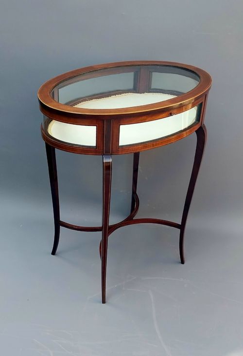 EDWARDIAN MAHOGANY INLAID BIJOUTERIE DISPLAY TABLE - ADDITIONAL PHOTO 8