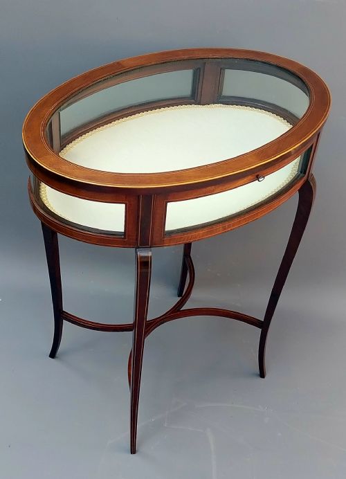 EDWARDIAN MAHOGANY INLAID BIJOUTERIE DISPLAY TABLE - ADDITIONAL PHOTO 10