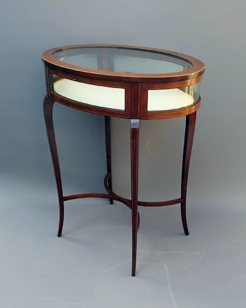 EDWARDIAN MAHOGANY INLAID BIJOUTERIE DISPLAY TABLE - ADDITIONAL PHOTO 11