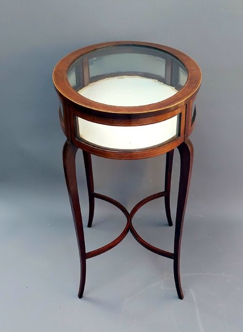 EDWARDIAN MAHOGANY INLAID BIJOUTERIE DISPLAY TABLE - ADDITIONAL PHOTO 12