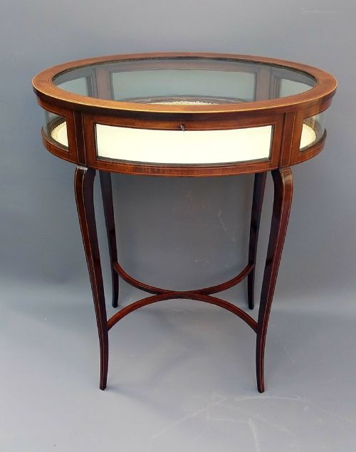 EDWARDIAN MAHOGANY INLAID BIJOUTERIE DISPLAY TABLE - ADDITIONAL PHOTO 21