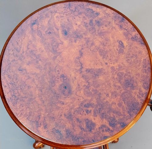 VICTORIAN WALNUT REVOLVING BOOK OCCASIONAL TABLE WITH CANDLE SCONCE - ADDITIONAL PHOTO 7