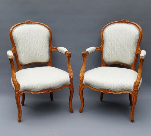 Pair of Walnut Armchairs