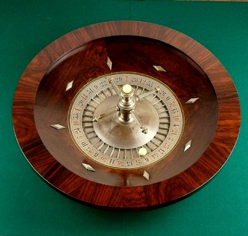 ANTIQUE ROSEWOOD ROULETTE WHEEL CIRCA 1900