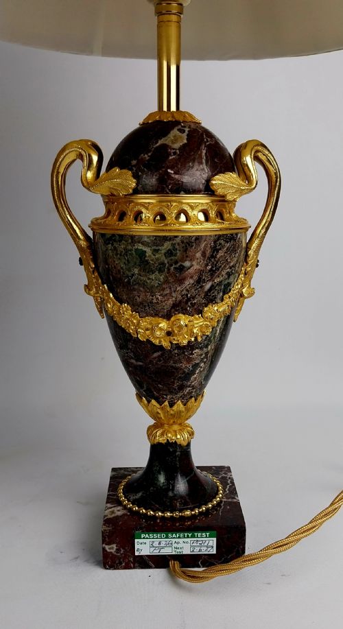 A PAIR OF LATE 19THCENTURY ELEGANT FRENCH MARBLE TABLE LAMPS - ADDITIONAL PHOTO 3