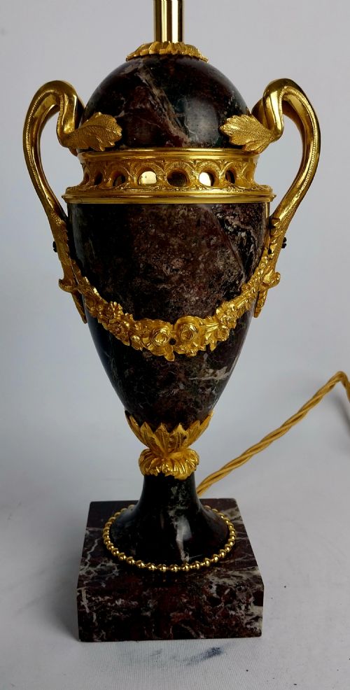A PAIR OF LATE 19THCENTURY ELEGANT FRENCH MARBLE TABLE LAMPS - ADDITIONAL PHOTO 10