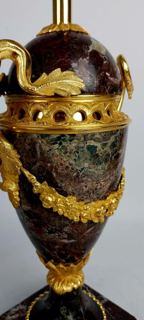 A PAIR OF LATE 19THCENTURY ELEGANT FRENCH MARBLE TABLE LAMPS - ADDITIONAL PHOTO 15
