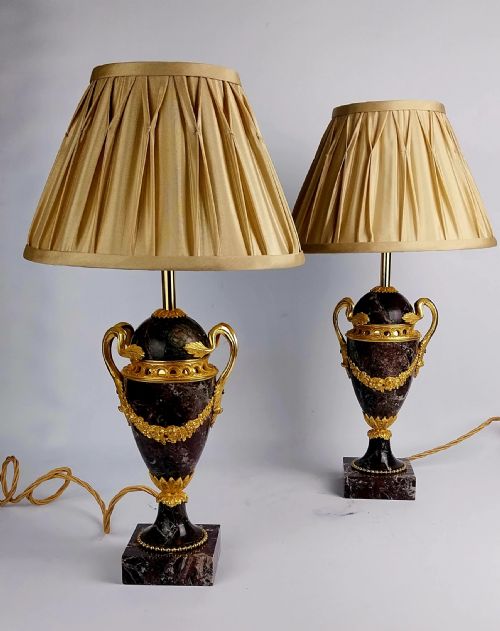 A PAIR OF LATE 19THCENTURY ELEGANT FRENCH MARBLE TABLE LAMPS - ADDITIONAL PHOTO 17