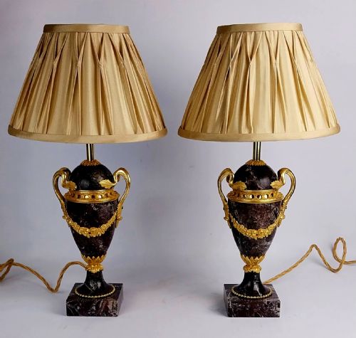 A PAIR OF LATE 19THCENTURY ELEGANT FRENCH MARBLE TABLE LAMPS - ADDITIONAL PHOTO 18