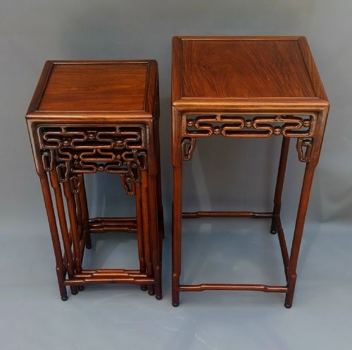 EXCEPTIONAL CHINESE HONGMU ROSEWOOD NEST OF FOUR TABLES CIRCA 1890 - ADDITIONAL PHOTO 10