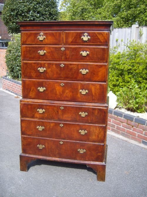 Chest on Chest Tall Boy in Walnut