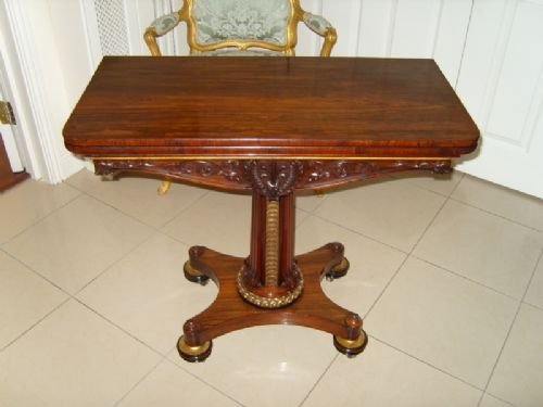 Rosewood and Gilt Card Table