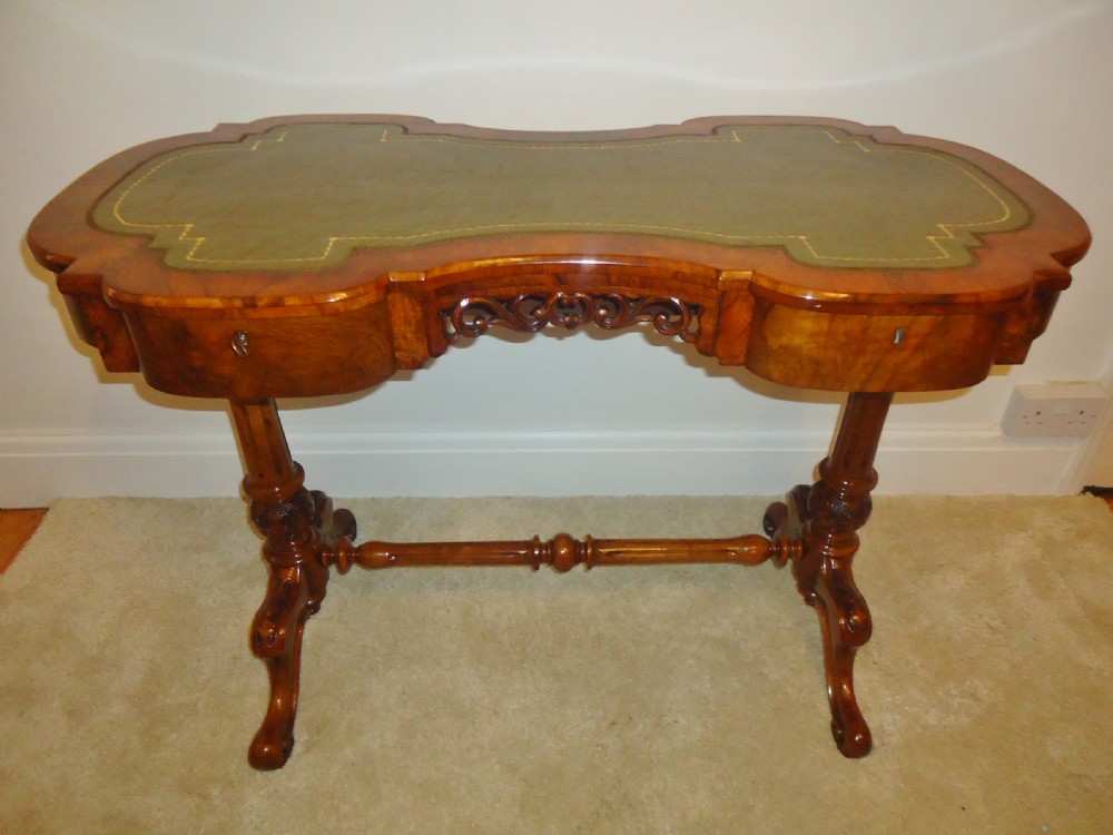 A burr walnut writing ,office table / desk 