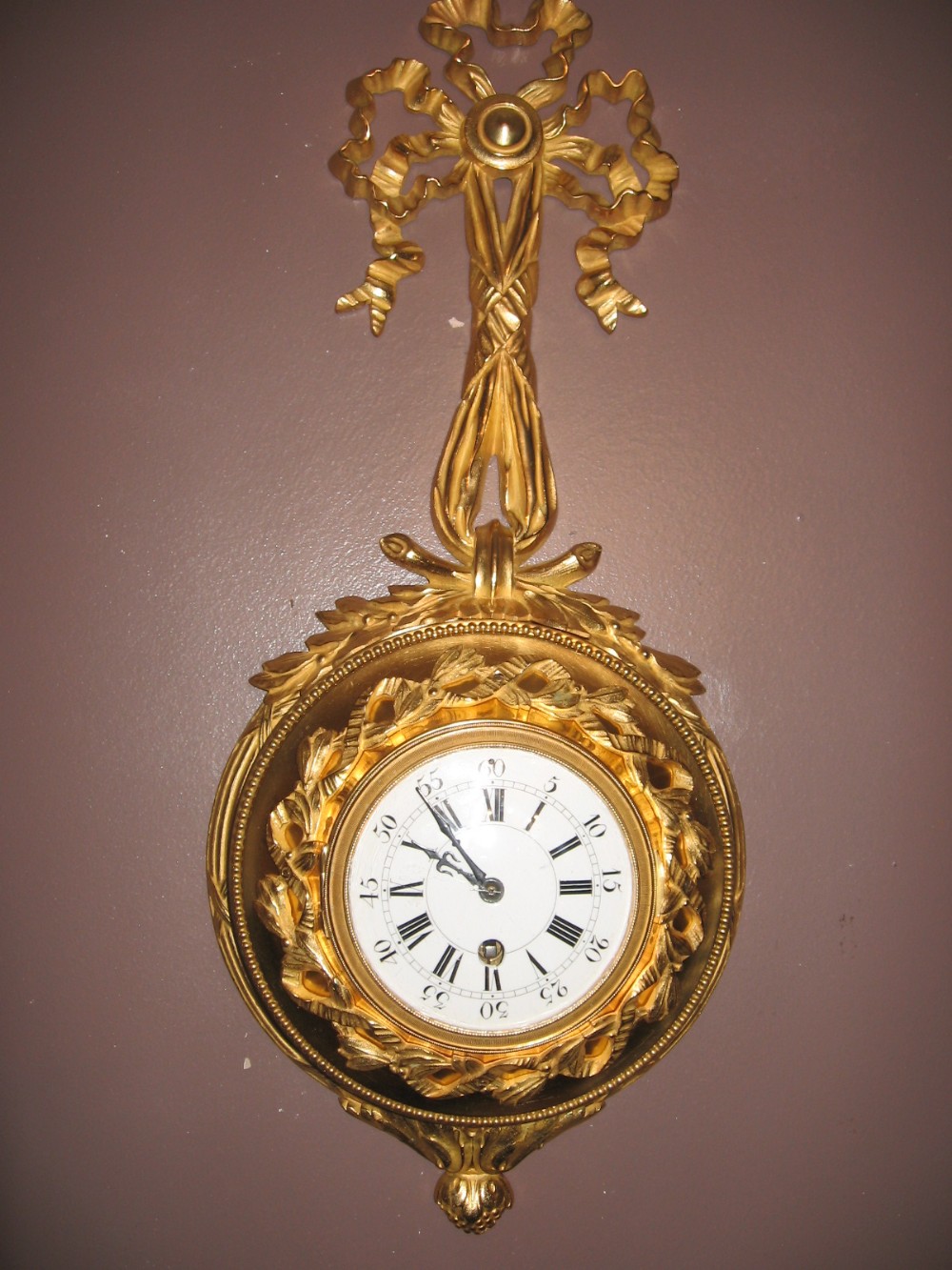 French cartel ormulu wall clock