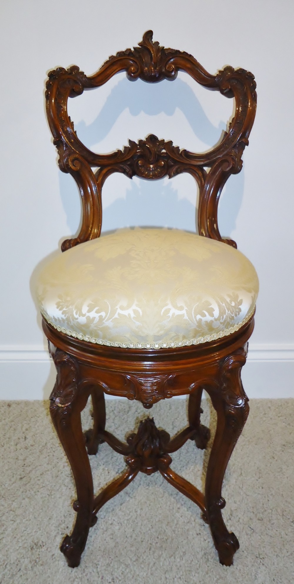 A rare Walnut Harpist Chair 
