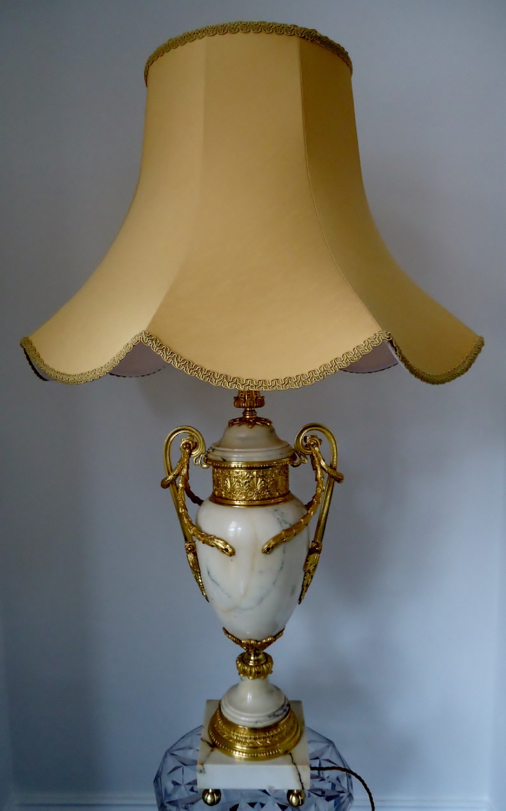 A large and most impressive Marble Table Lamp