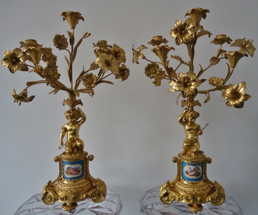 A good quality Pair of Ormolu Candelabra 