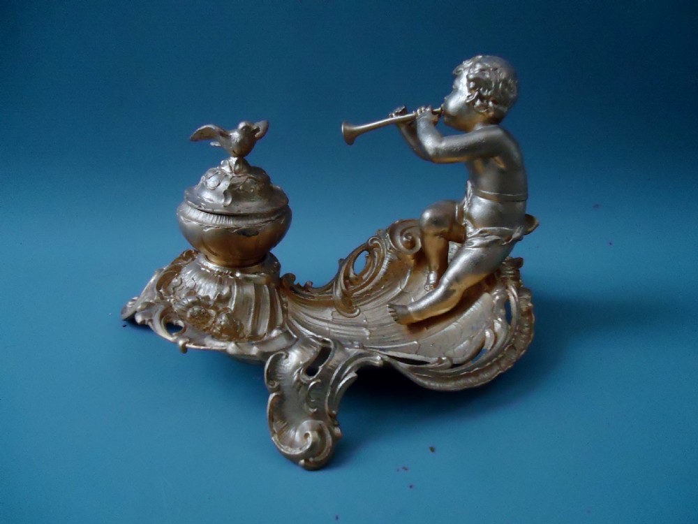 A French Gilt Desk Stand 