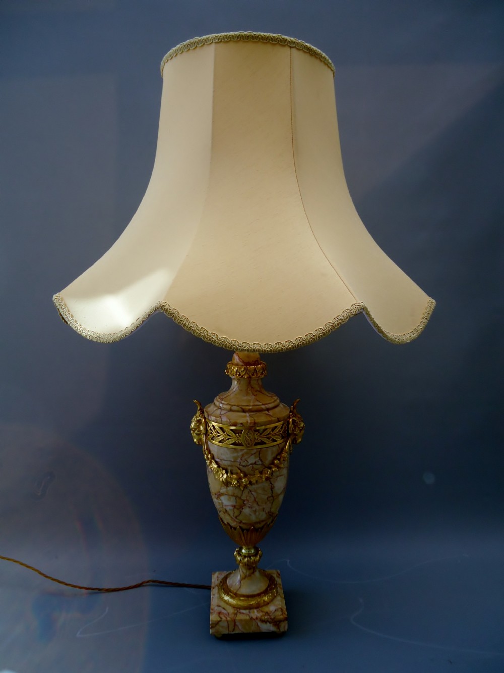 a fantastic French marble ormolu mounted table lamp