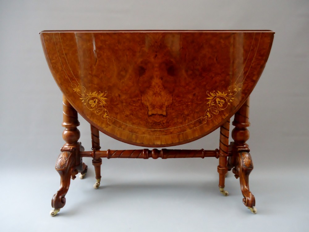 antique burr walnut sutherland table