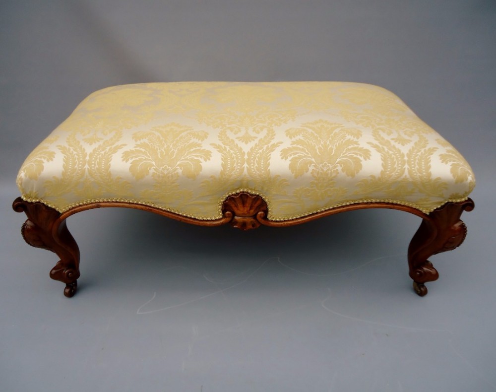 A Large Victorian walnut stool