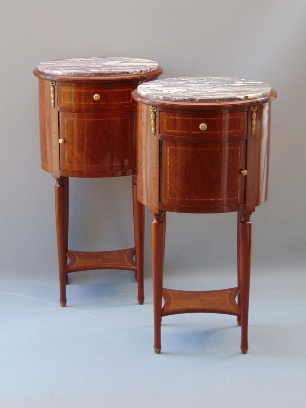 A pair of mahogany side tables 