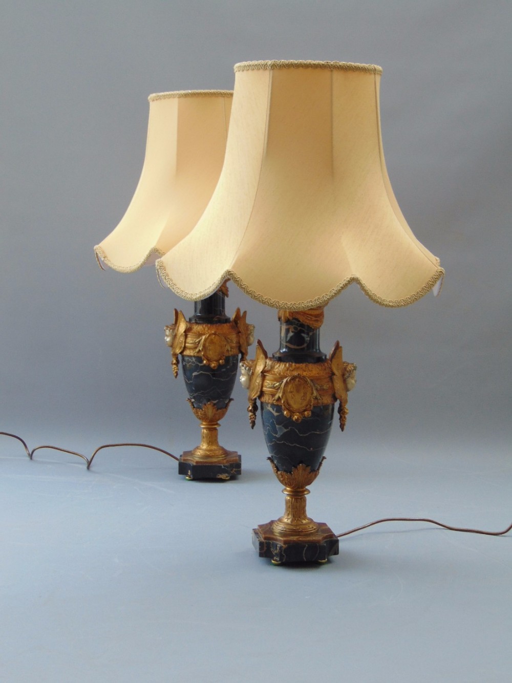 a good pair of french marble table lamps 