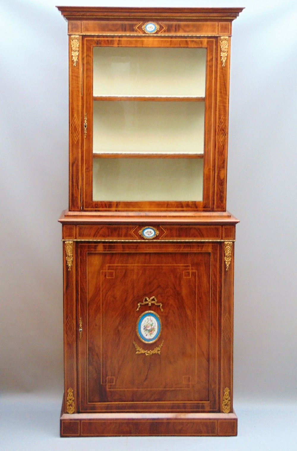 A good quality  Walnut Bookcase Cabinet