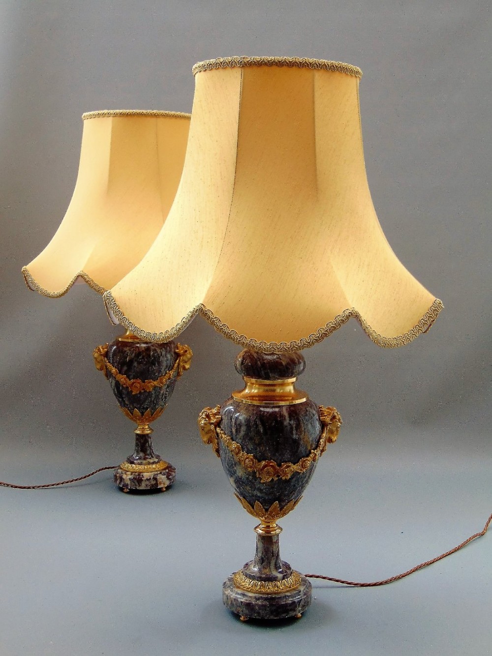 A  superb quality Pair of Marble Table Lamps 
